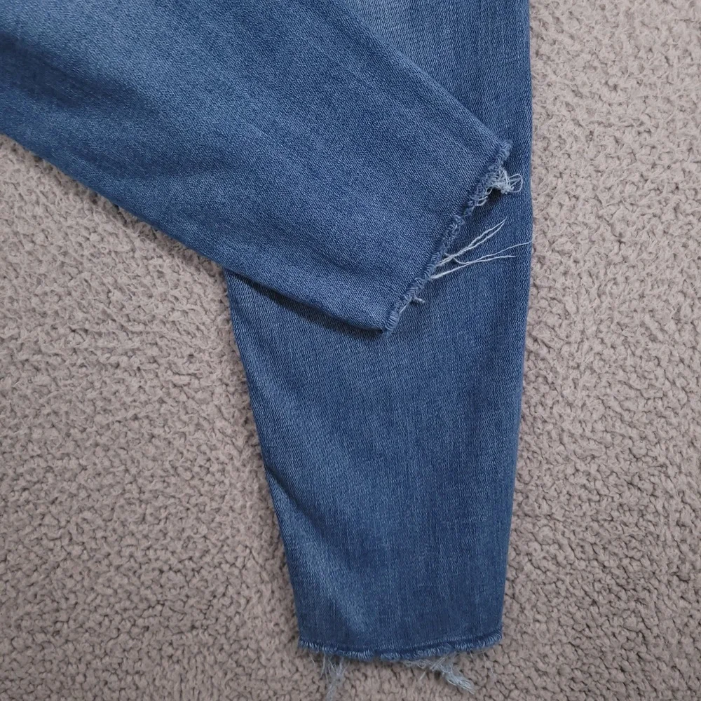 JUDY BLUE Jeans Size 7/28 Skinny Vintage Shield Pockets Raw Hem Blue Denim